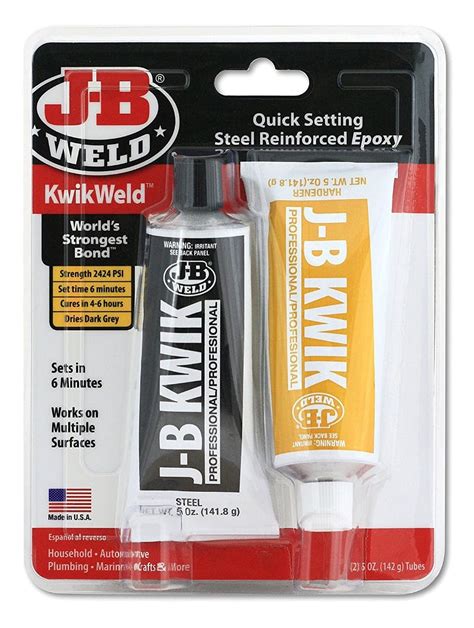 J B Weld 8271 KwikWeld Quick Setting Steel Reinforced Epoxy Twin Tube