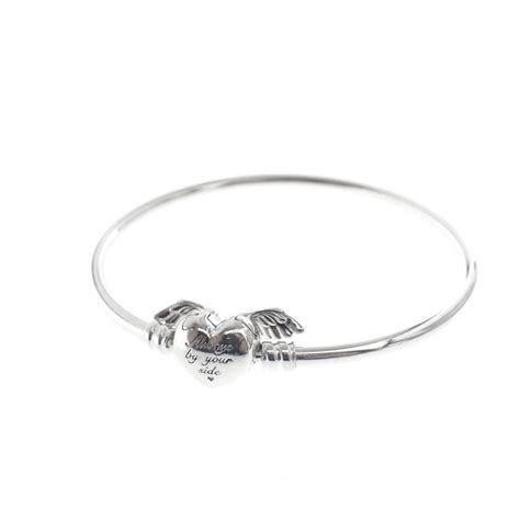 Pandora Armband Zilver Winged Heart Charm Bangle Mm