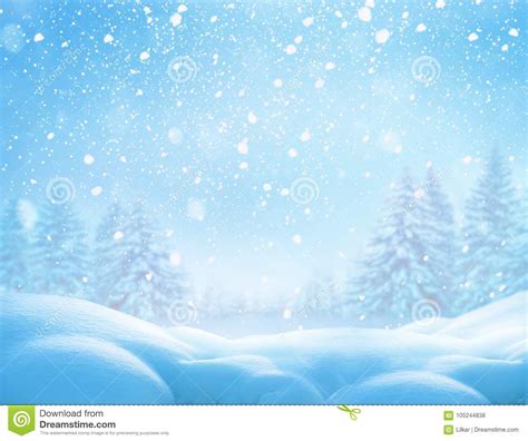 Christmas Winter Background with Snow Stock Photo - Image of fresh ...