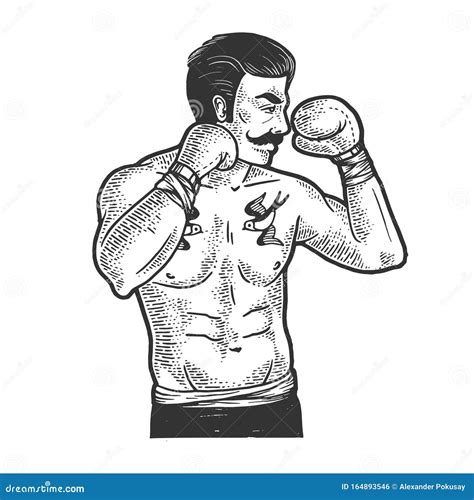 Vintage Boxer Sketch Vector Illustration Stock Vector Illustration Of