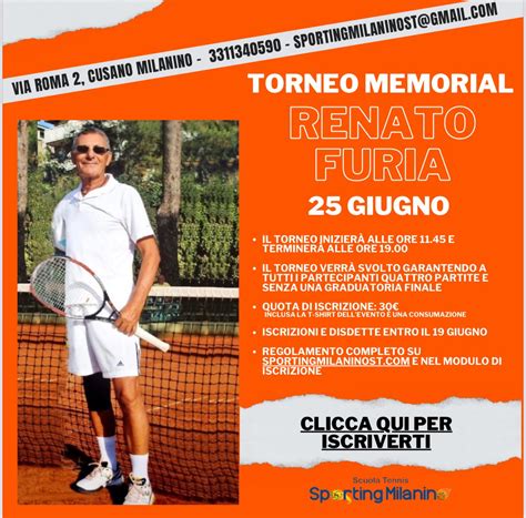 Cusano Milanino Un Torneo Di Tennis Per Ricordare Renato Furia