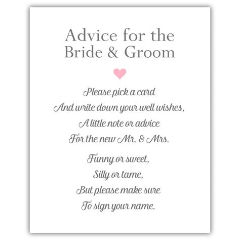 Advice For The Bride Sign