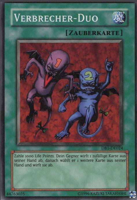 Recollectibles Sammelkarte Yugioh Karte Verbrecher Duo Deutsch Yu Gi