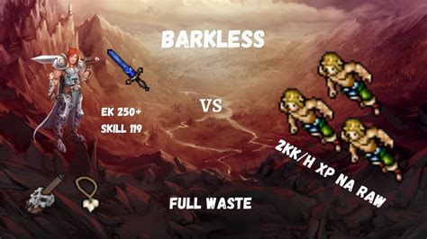 Tibia Barkless Level Ek Hunt Solo Skill Sword Kk