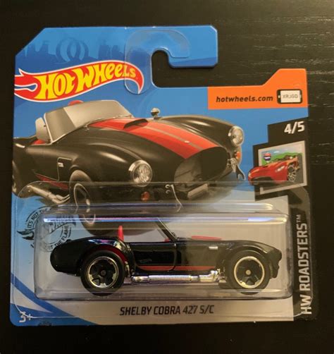 Hot Wheels Shelby Cobra S C Black With Red Stripes Hw Roadsters