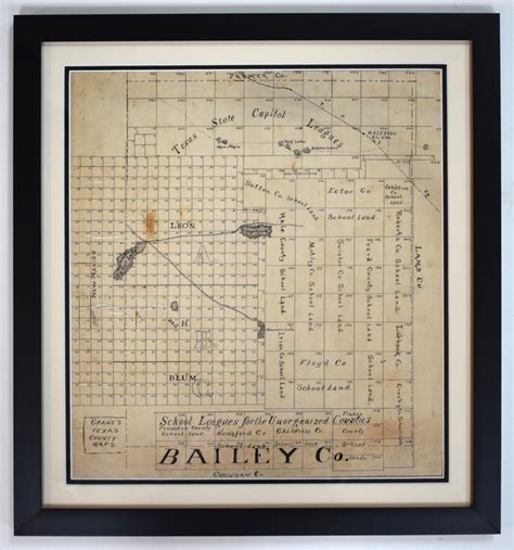 Texas County Maps 1870s-1910 - "Bailey County" - #3143 | Texas Art ...