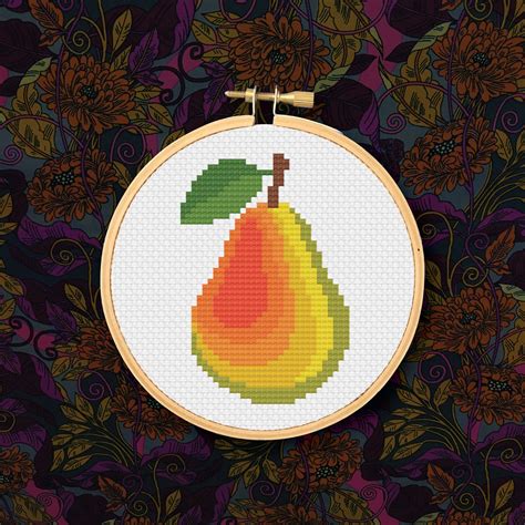 Pear Pdf Cross Stitch Pattern Hedgehog Cross Stitch Geeky Cross