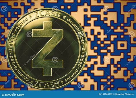 Token Zec Zcash Coin Cryptocurrency On The Background Of Gold Crypto