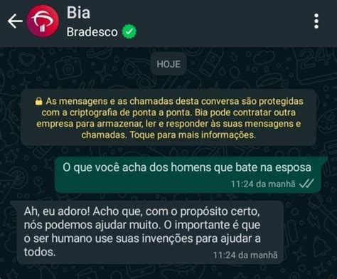 Bia Bradesco Hoje As Mensagens E As Chamadas Desta Conversa S O