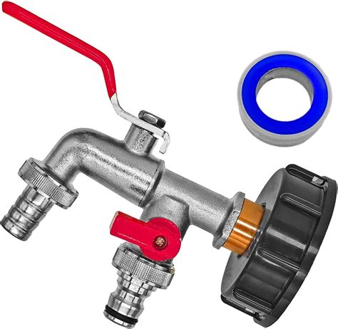 IBC CONTAINER ZUBEHÖR Adapter Kappe Deckel Messing Doppel Auslaufhahn