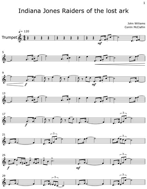 Indiana Jones Raiders Of The Lost Ark Sheet Music For Trumpet