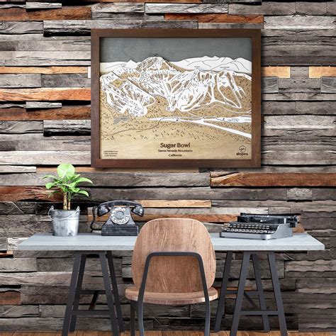 Sugar Bowl CA Ski Trail Map | 3D Wooden Ski Trail Map Art – Slopes ...