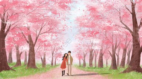 Cherry Blossom Anime Couple