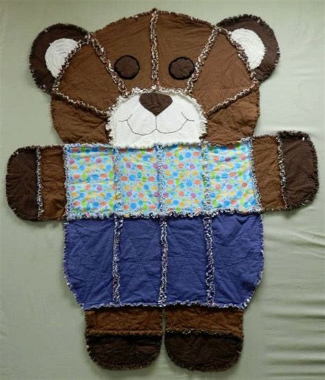 Made To Order Large Teddy Bear Rag Quilt By Agstitchesnsplinters On