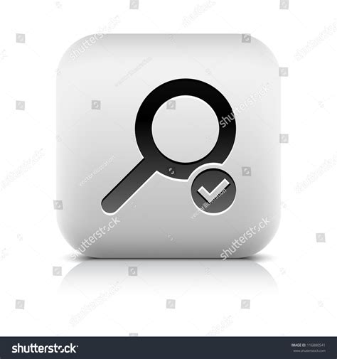 Loupe Sign Web Icon Check Mark Vector De Stock Libre De Regalías