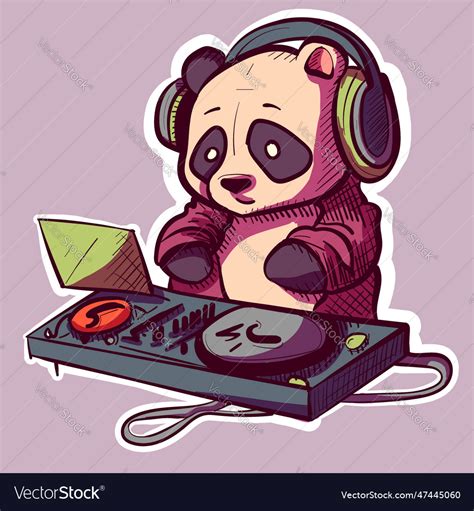 Digital art of a cool panda with sunglasses Vector Image