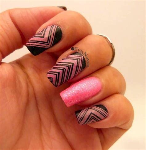 Chevrons Stamping Nail Art Chevron Nails Striped Nails