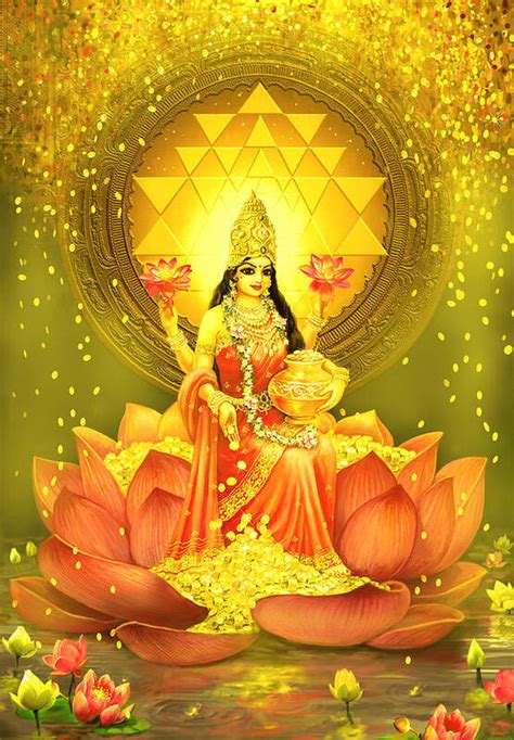 Golden Lakshmi Art Print by Lila Shravani