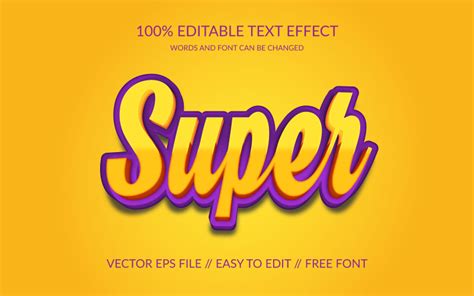 Modèle Deffet De Texte Eps Vectoriel Modifiable Super 3d