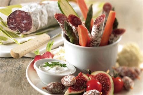 Recette de Saucisson et crudités pour l apéro