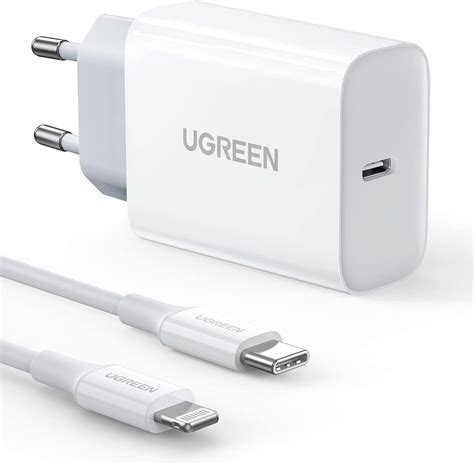 UGREEN 20W Cargador USB C Con Cable Lightning Certificado MFi De 1