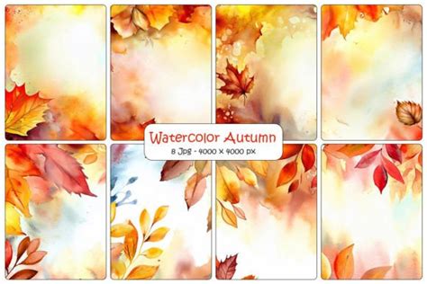 Watercolor Autumn Floral Clipart Graphic By Pixeness · Creative Fabrica