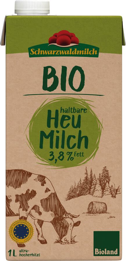 Schwarzwaldmilch BIO Heu H Milch 3 8 1 L Packung Milch Gläserne