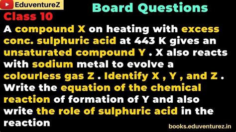 A Compound X On Heating With Excess Conc Sulphuric Acid At K Gives