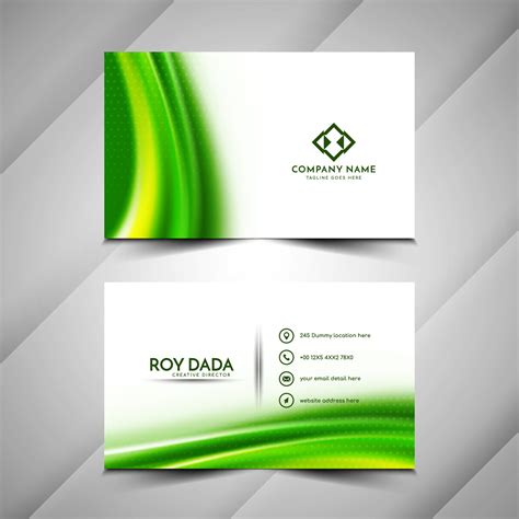 Elegant Green Color Wave Style Business Card Template 10719831 Vector