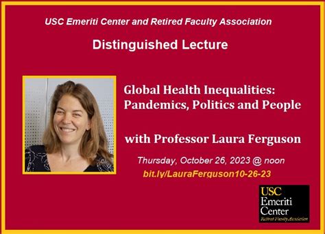 Distinguished Lecture With Professor Laura Ferguson Emeriti Center