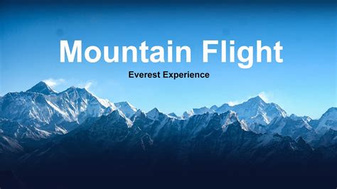 Mountain Flight In Nepal Experience The Himalayas Youtube