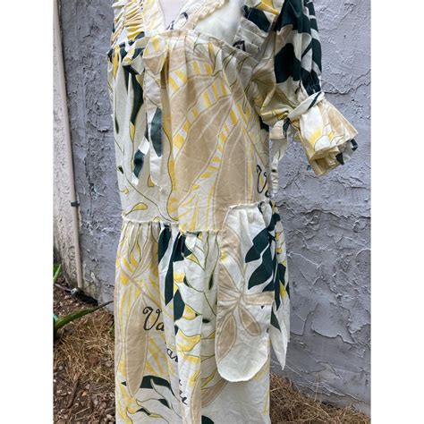 Handmade Vintage Vanuatu Dress Unique, One of a Kind, Tropical Ruffle Dress, Size Large ...