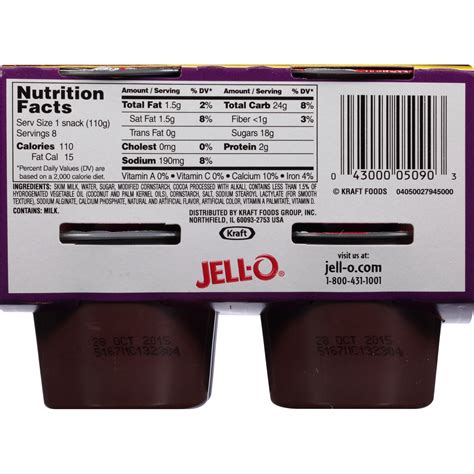 Jell O Original Chocolate Ready To Eat Pudding Snacks Value Pack Cups