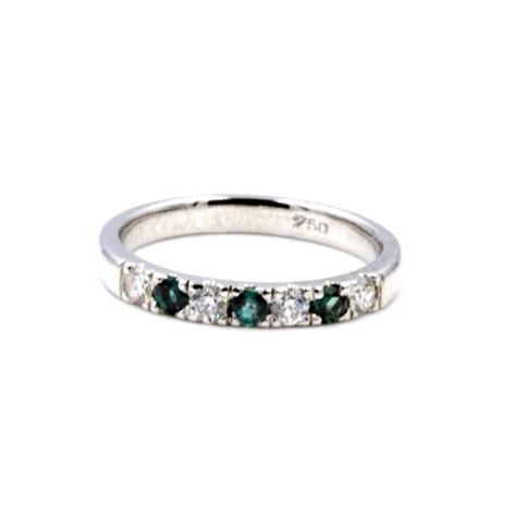 Ct White Gold Alexandrite Diamond Eternity Ring Steven Sher Antique