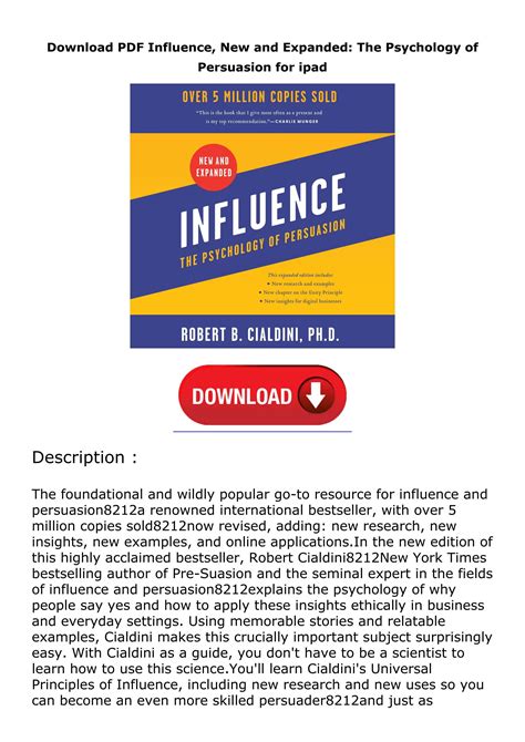 Download Pdf Influence New And Expanded The Psychology Of Persuasion