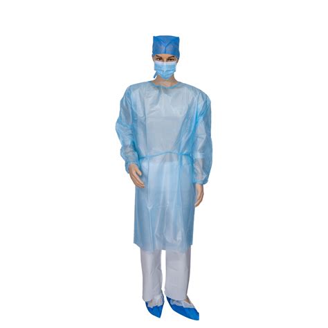 Aami Level 2 Medical Surgical Gown Pe Laminated Nonwoven Isolation Gown