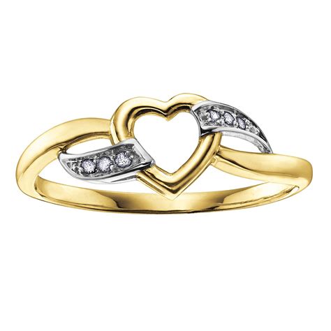 Yellow Gold Heart Ring with Diamonds — Sherring Jewellers