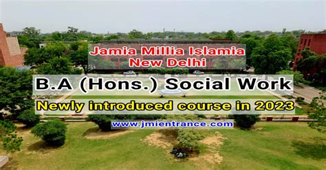 Jmi Launched A New Course Ba Social Work Bsw 2023