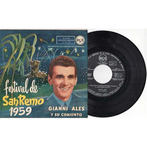 Festival De San Remo 1959 Spanish 1959 Original 4 Trk 7ep Great Ps By