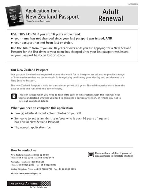 New Zealand Passport Renewal Guide Pdf Cheque Money Order