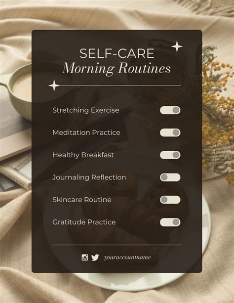 Neutral Self Care Morning Routines Schedule Template Venngage