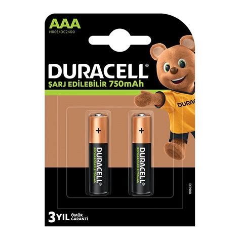 Duracell Şarj Edilebilir İnce Kalem Pil Aaa 750 Mah Aktuel Ofis ile