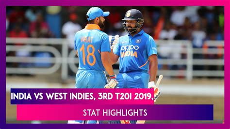 Ind Vs Wi Stat Highlights 3rd T20i 2019 Kl Rahul Virat Kohli And Rohit