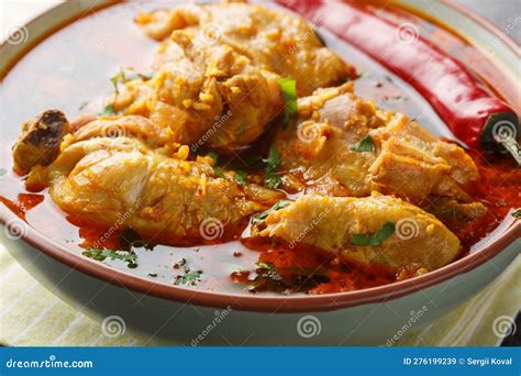 Chicken Curry A Maharashtrian Dish Is Made With Aromatic Malvani Spices And Coconut Closeup On