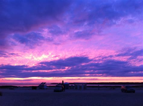 Purple Sunset Over Bay Assateague Island National Seashore Va [2592x1936] R Skyporn