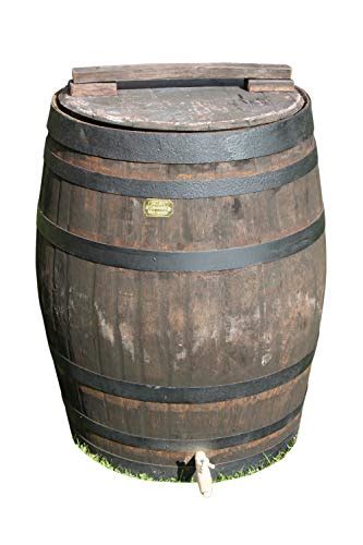 Real Oak Barrel – Hogshead Oak Cask Complete with Tap and Lid – Garden ...