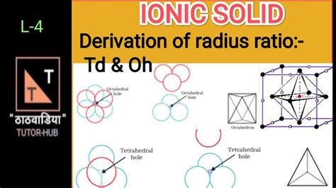 IONIC SOLID Derivation Of Radius Ratio For Tetrahedral Octahedral