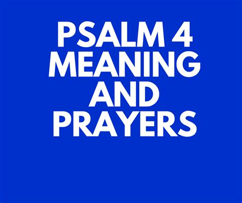 Psalm 4 Prayer For Help Prayer Points