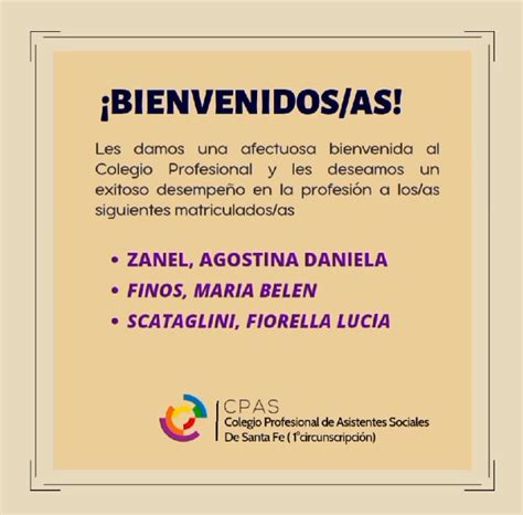 Bienvenidxs Nuevas Colegxs Colegio Profesional De Asistentes Sociales