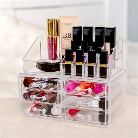 Drawer Tier Layers Clear Acrylic Cosmetic Rack Organizer Jewelry